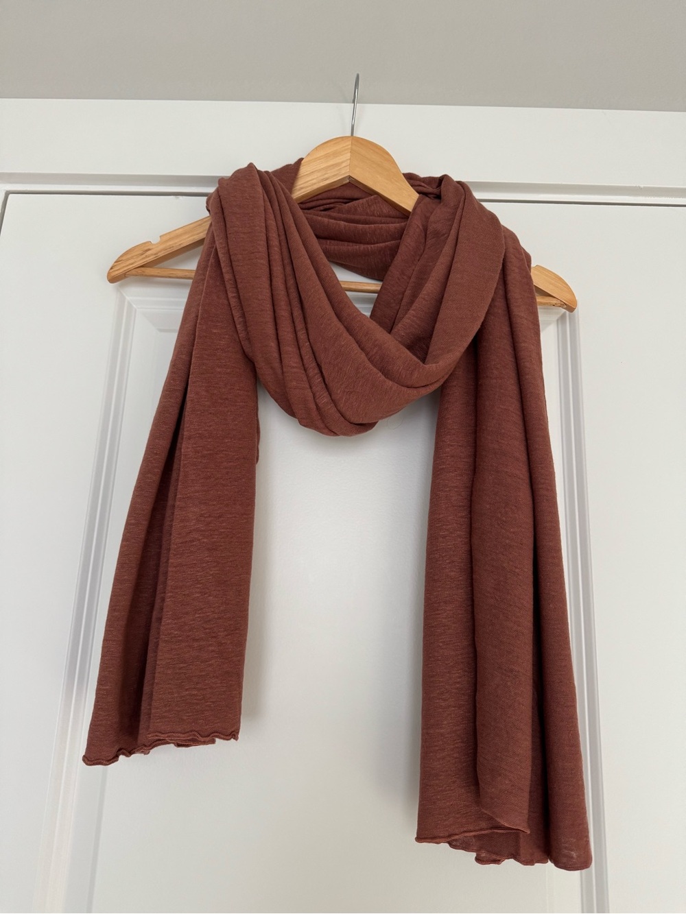 cut loose Terra Cotta Linen Scarf
